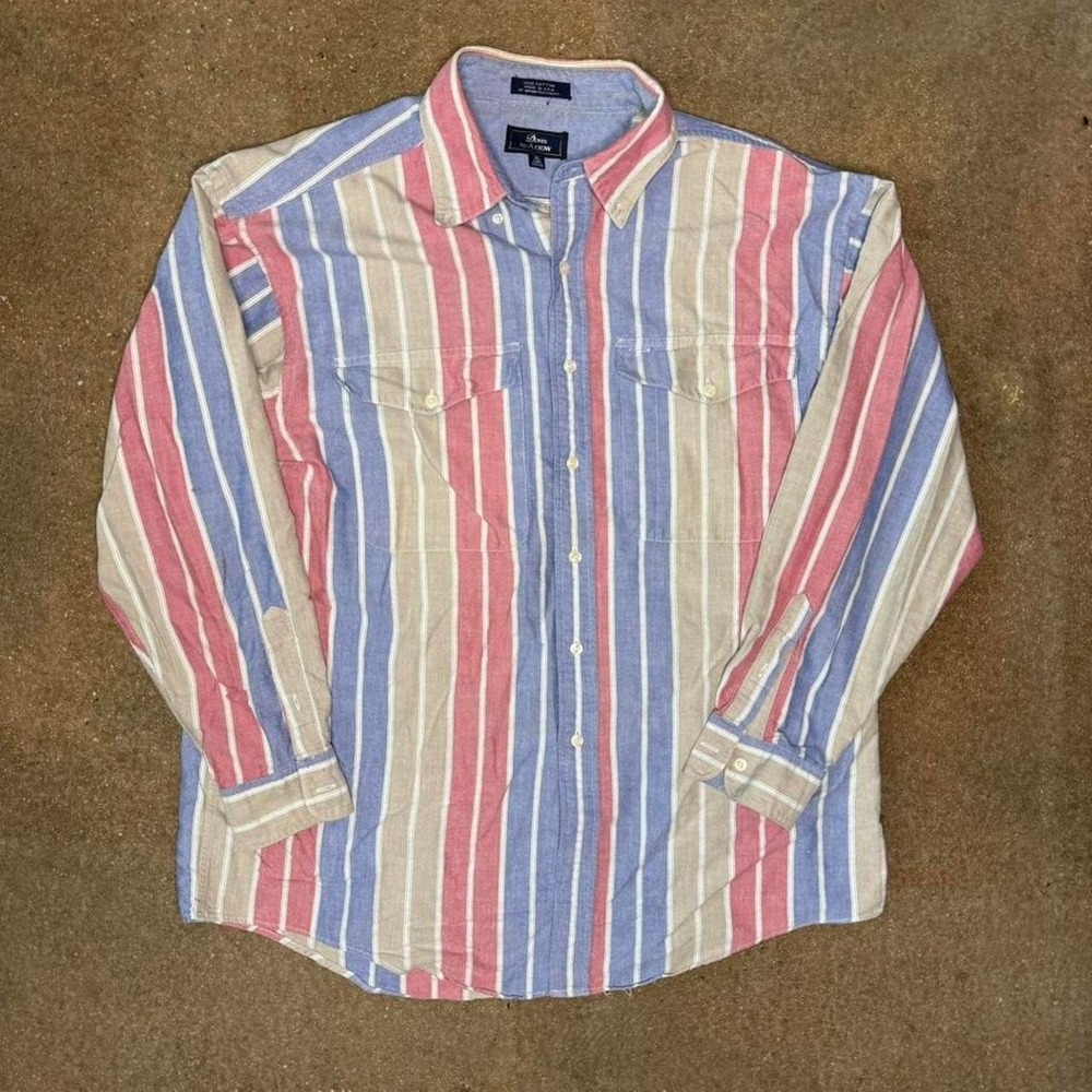 Dover by Arrow striped button up vintage USA cotton XL classic